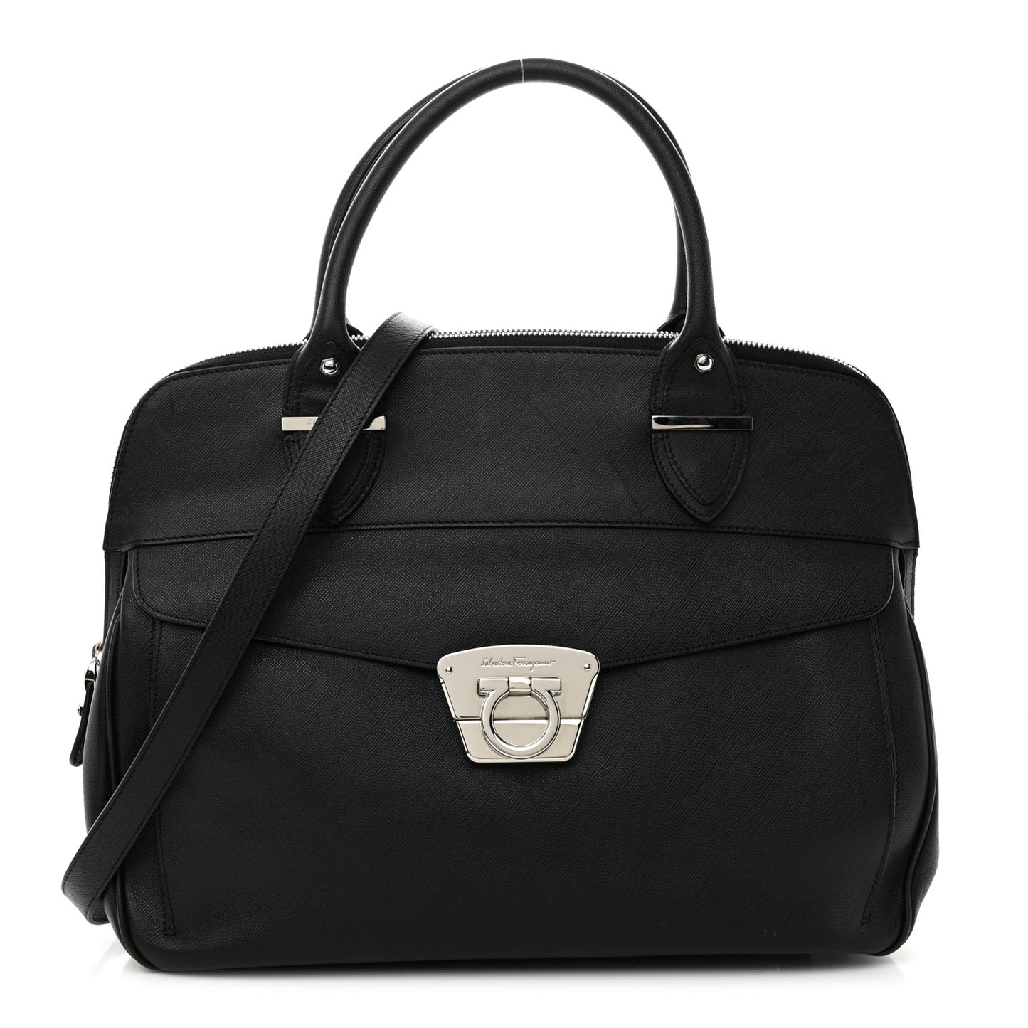 Saffiano Top Handle Bag Black