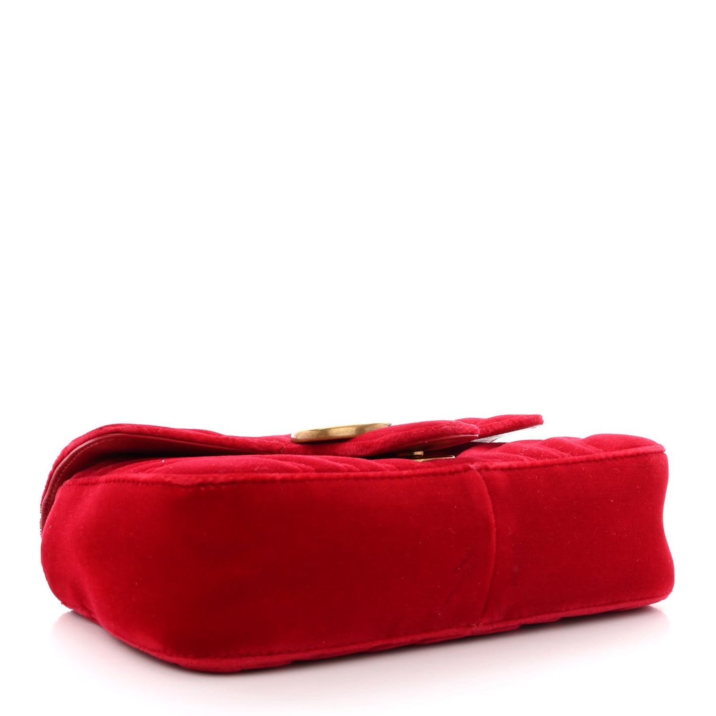 Velvet Matelasse Mini GG Marmont Shoulder Bag Hibiscus Red