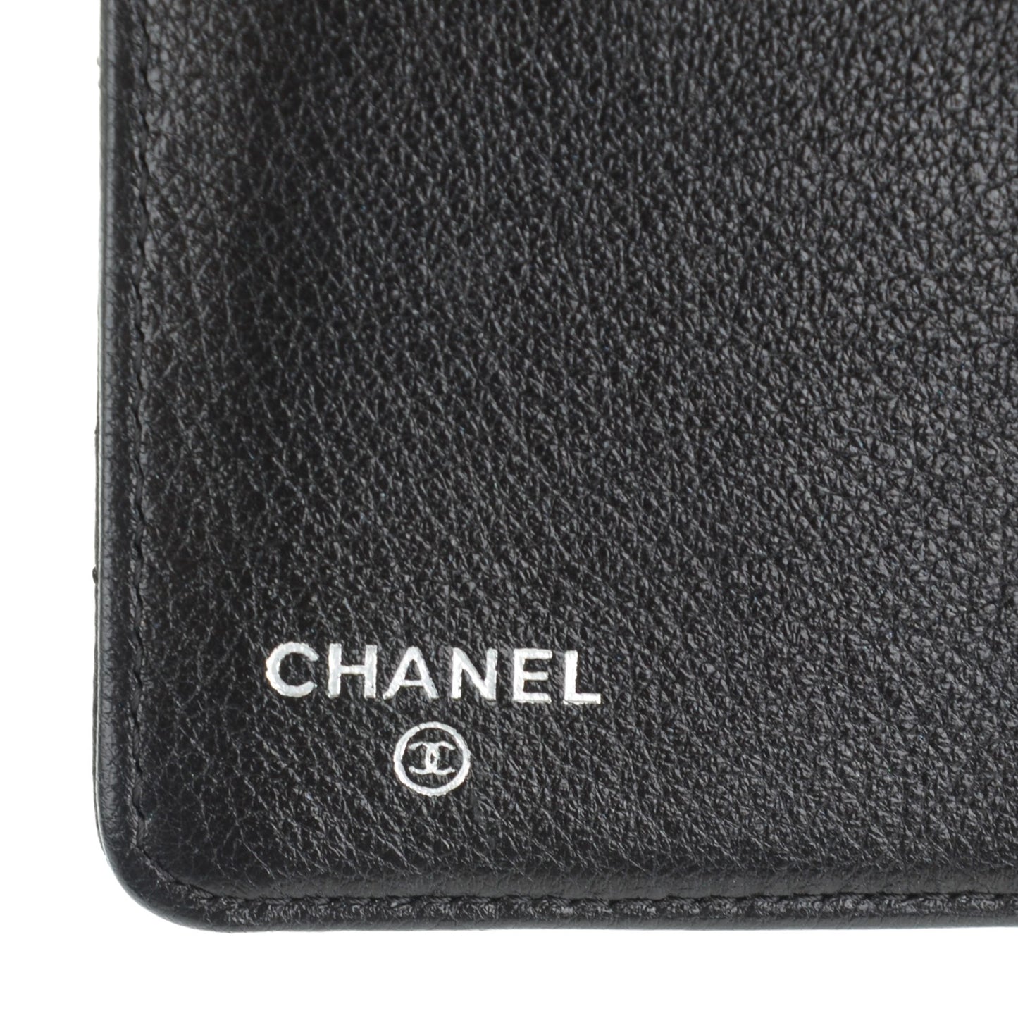 Lambskin Perforated Yen Wallet Black