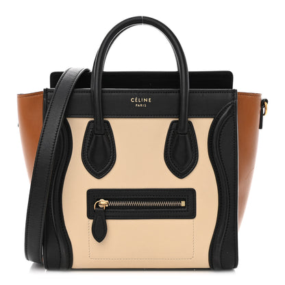 Celine Smooth Calfskin Nano Tri-Color Luggage Seashell 1 of 14