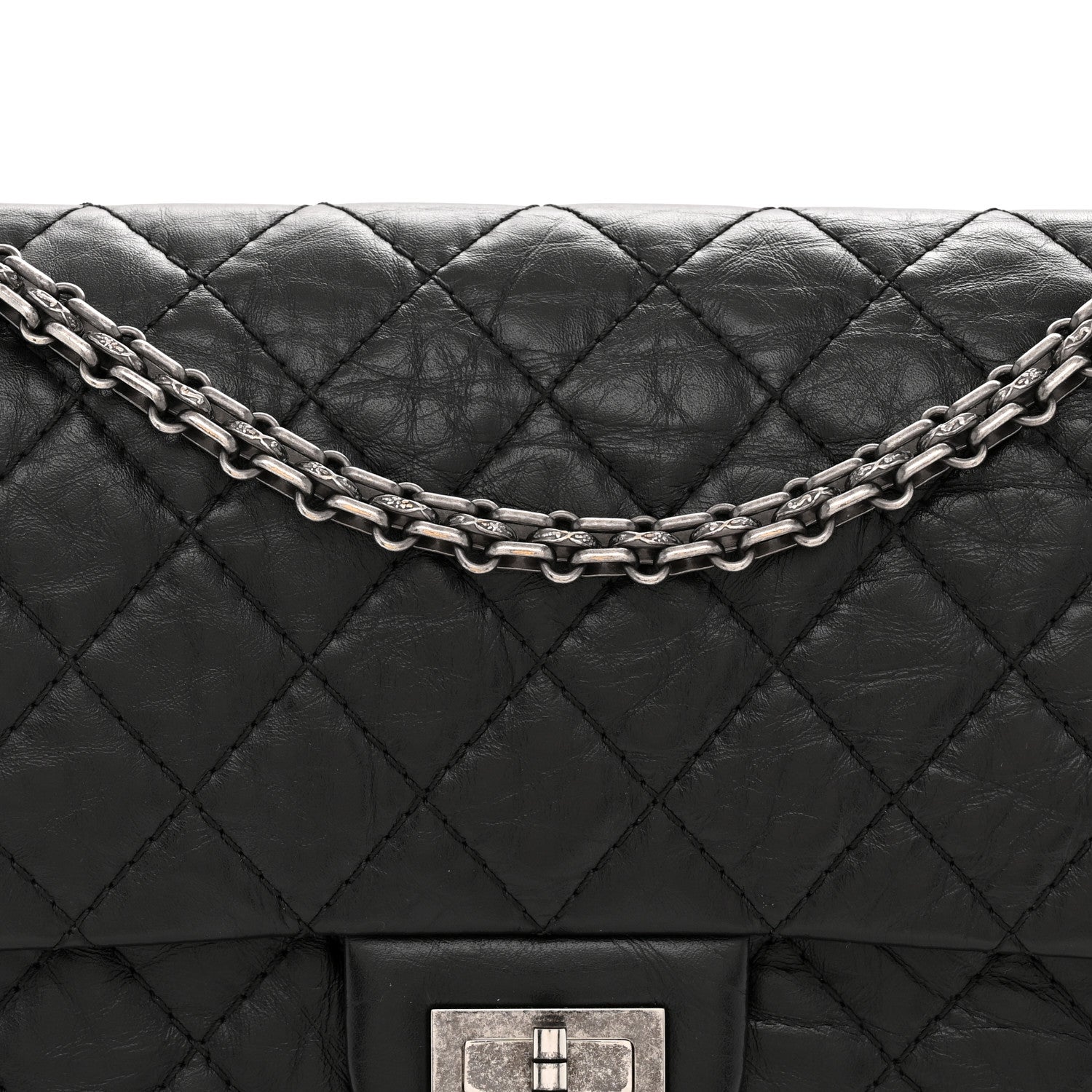 Chanel Aged Calfskin Quilted 2.55 Reissue 225 Flap Black 8 of 11