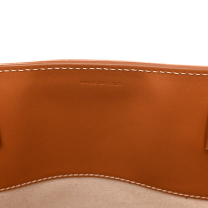 Celine Canvas Calfskin Logo Print Small Vertical Cabas Natural Tan 7 of 11