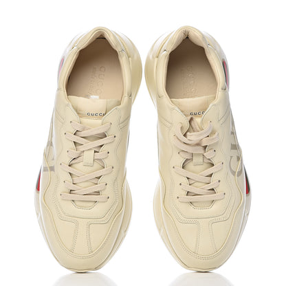 Gucci Calfskin Logo Mens Rhyton Sneakers 10 Ivory 8 of 9