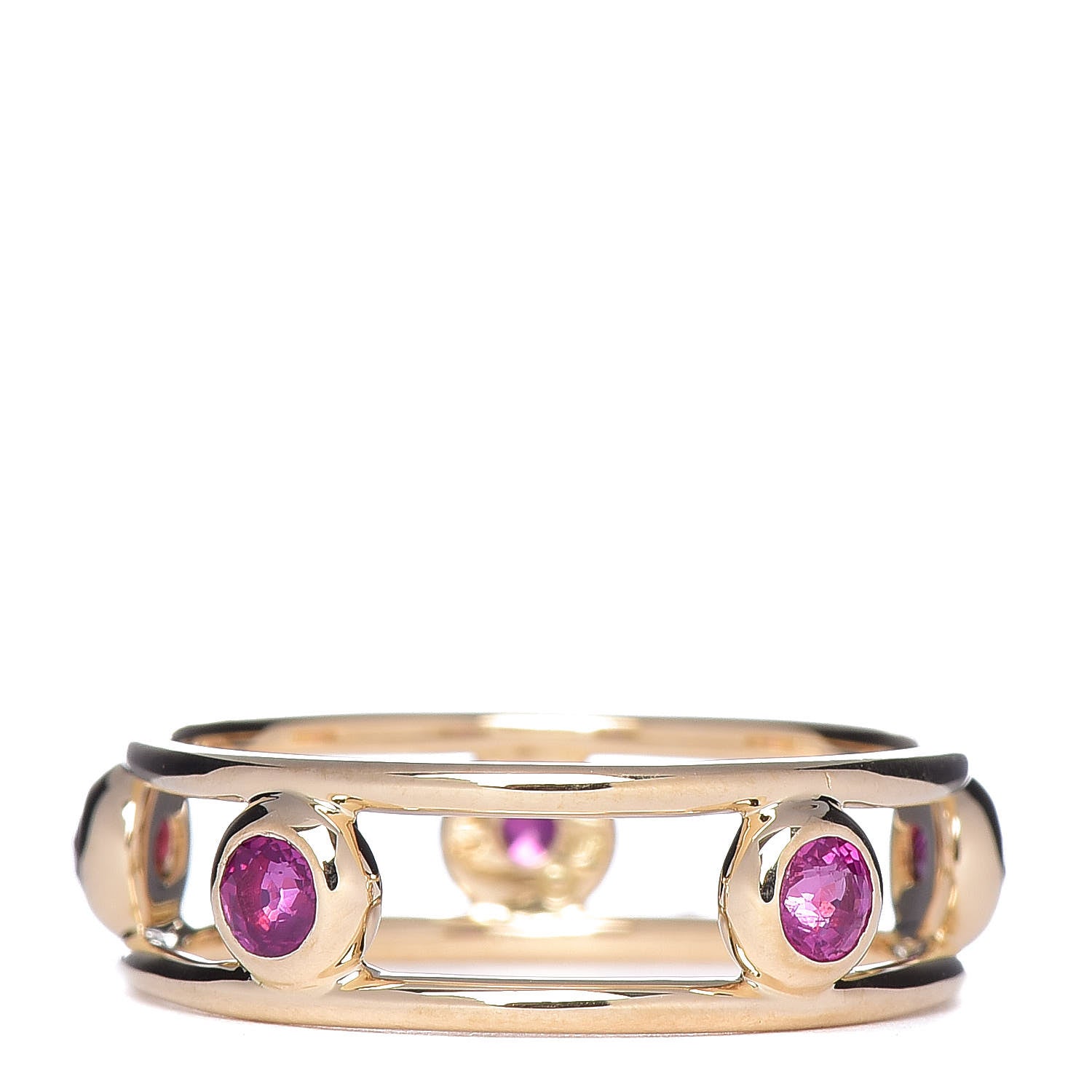 Tiffany 18K Yellow Gold Ruby Elsa Peretti Color By The Yard Ring 50 5.5 3 of 6