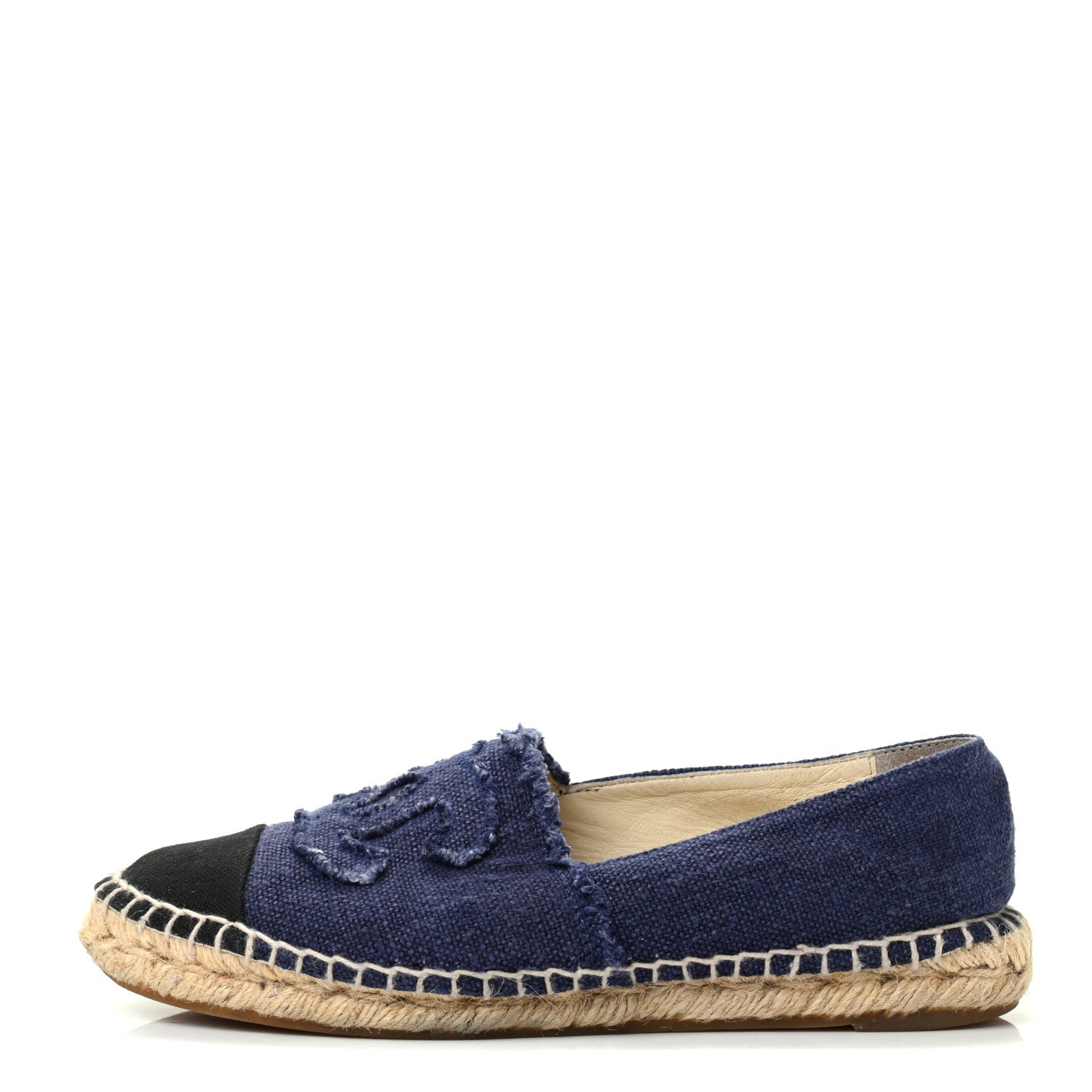 Chanel Canvas CC Espadrilles 37 Navy Black 1 of 10