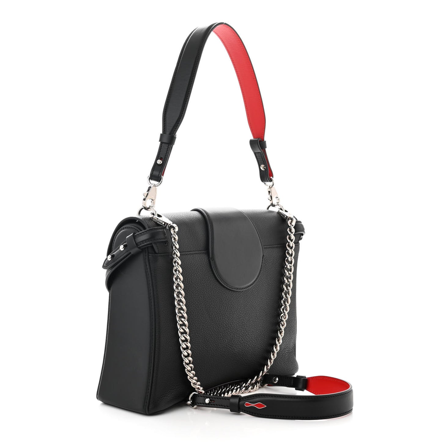 Pebbled Calfskin Medium Rubylou Shoulder Bag Black