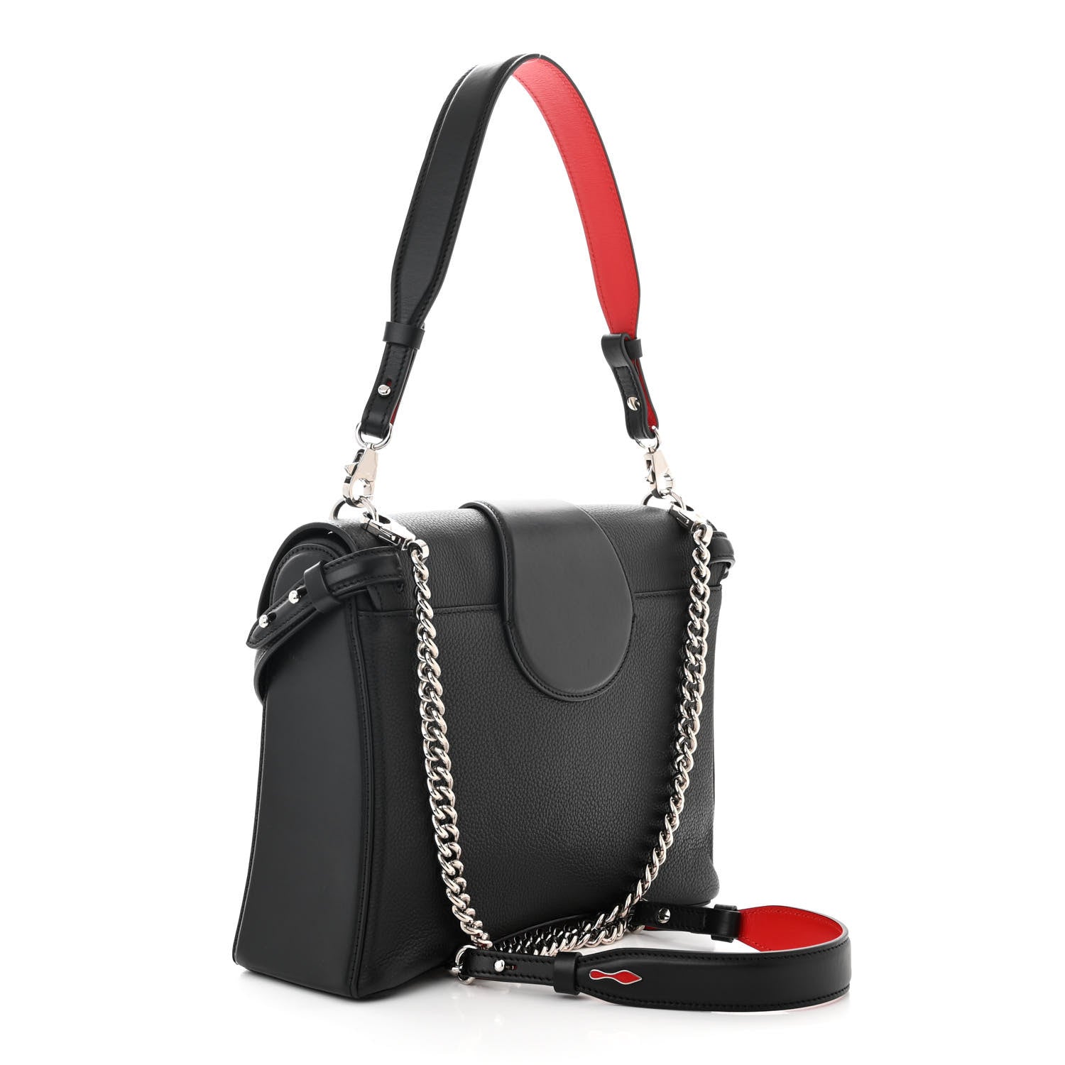 Christian Louboutin Pebbled Calfskin Medium Rubylou Shoulder Bag Black 3 of 9