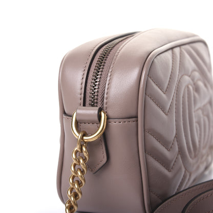 Gucci Calfskin Matelasse Mini GG Marmont Chain Shoulder Bag Porcelain Rose 13 of 14