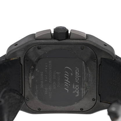 Cartier ADLC Titanium Calfskin 41mm Santos 100 Chronograph Automatic Watch Black 4 of 5