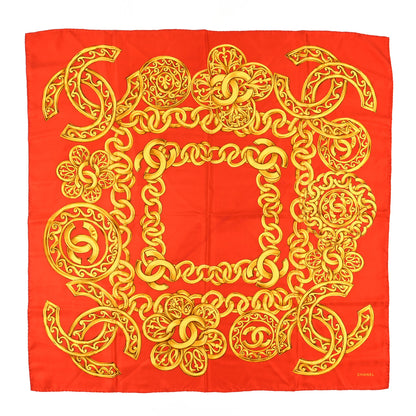 Chanel Silk Chain CC Scarf Red 1 of 3