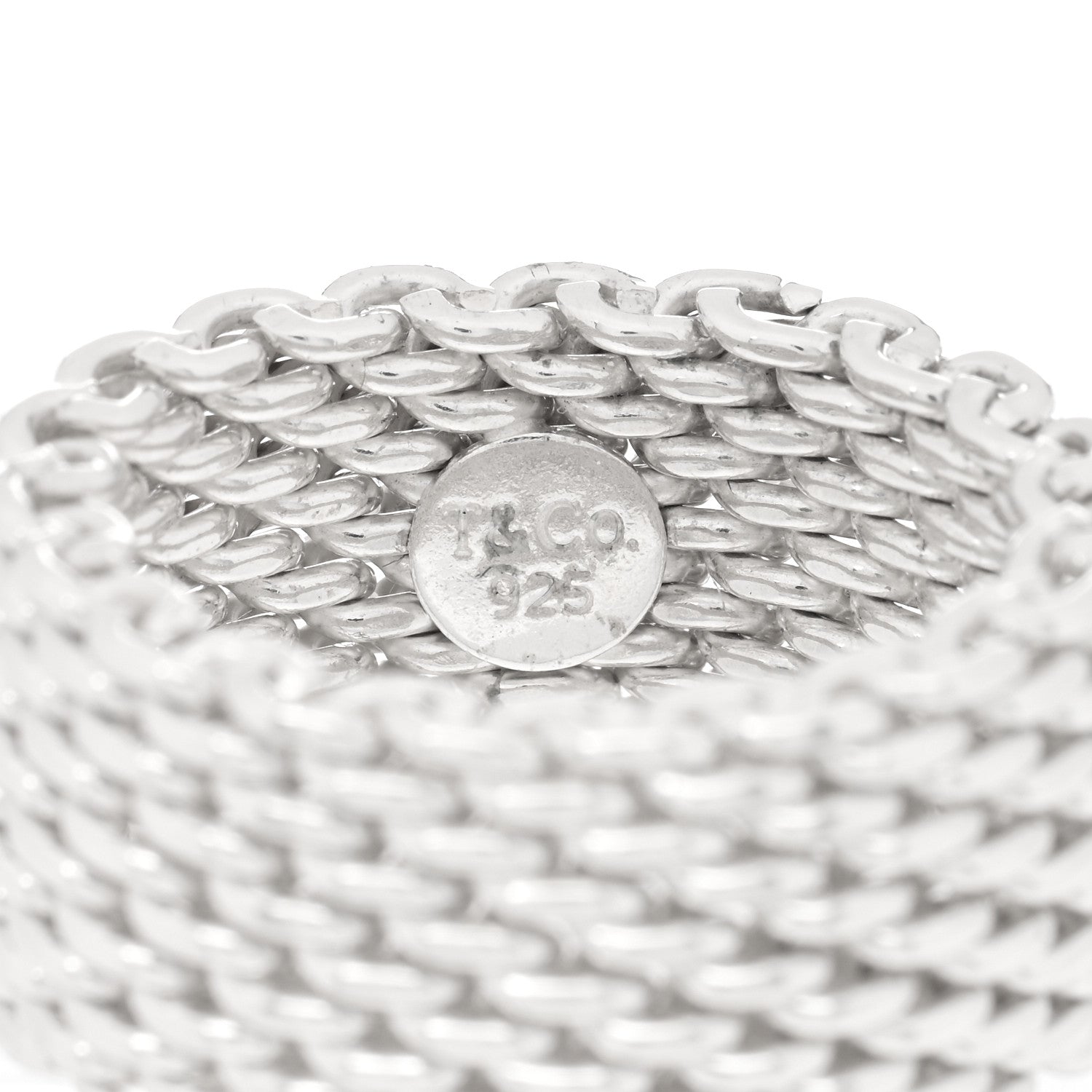 Tiffany Sterling Silver Somerset Mesh Ring 51 5.75 3 of 3