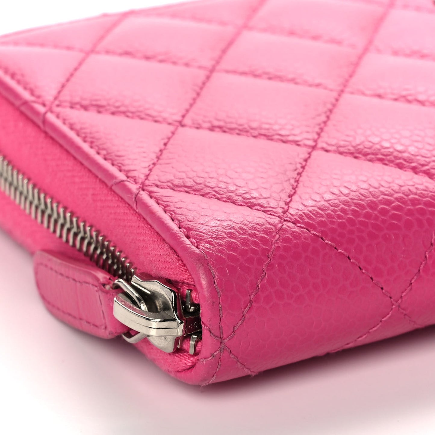 Caviar Quilted Large Gusset Zip Around Wallet Pink