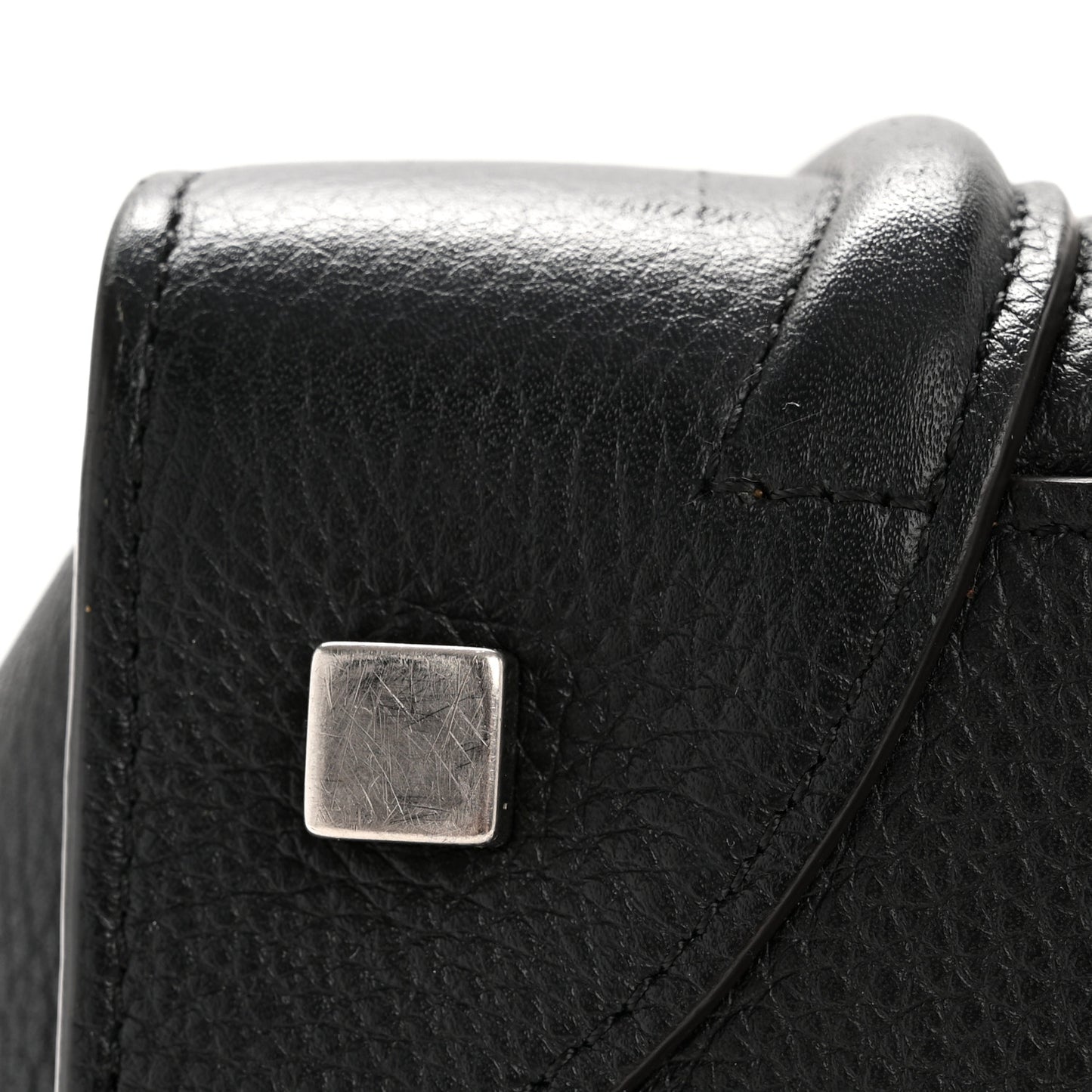 Drummed Calfskin Mini Luggage Black