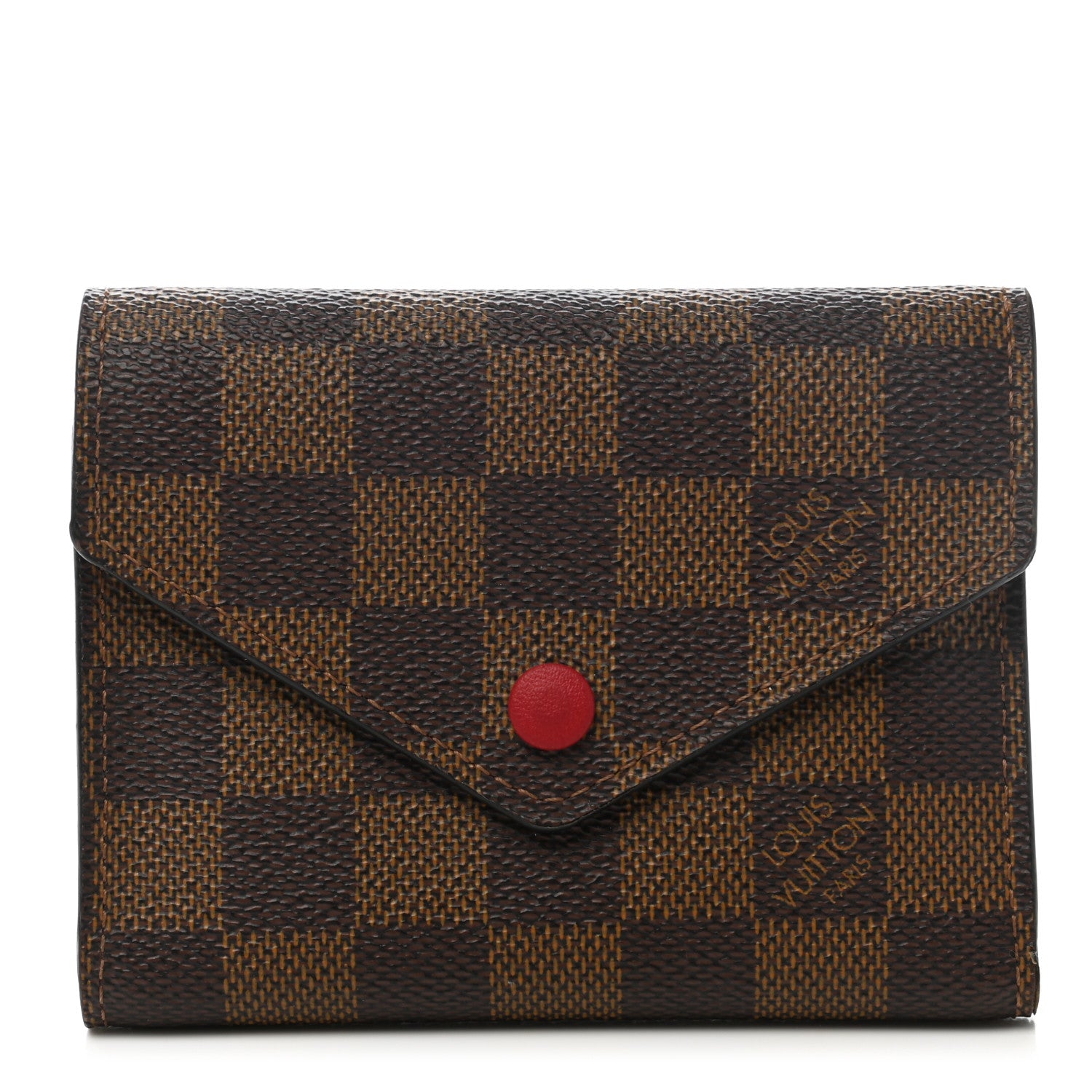 Louis Vuitton Damier Ebene Victorine Wallet Red 1 of 7