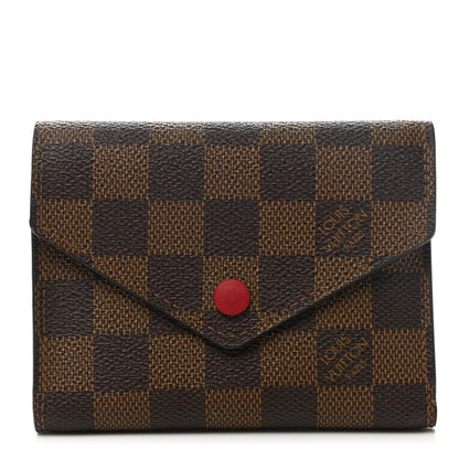 Louis Vuitton Damier Ebene Victorine Wallet Red 1 of 7