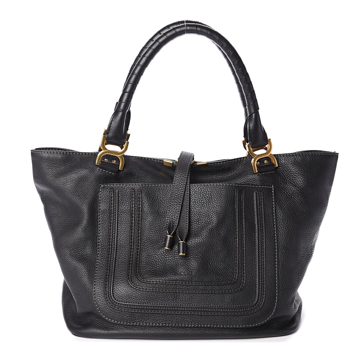 Calfskin Large New Marcie Tote Black