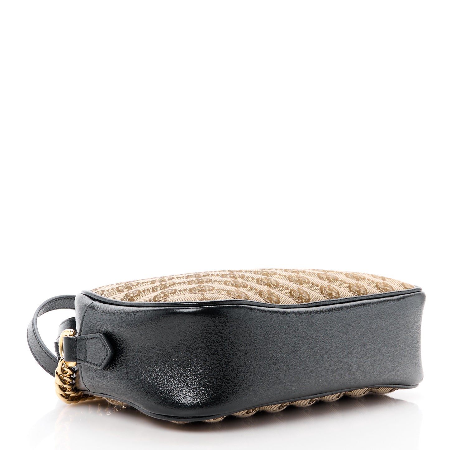 Monogram Matelasse Diagonal Small GG Marmont Chain Shoulder Bag Beige Black