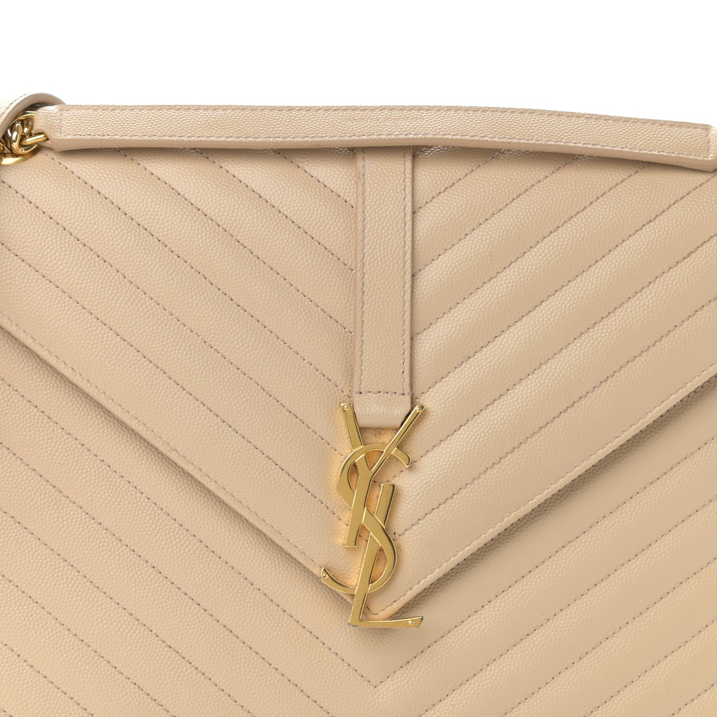 Grain De Poudre Matelasse Chevron Large Monogram Satchel Nude Powder