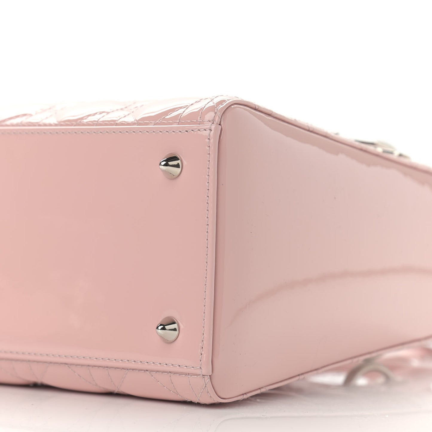 Patent Cannage Medium Lady Dior Rose Clair