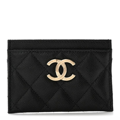 Chanel Caviar Quilted Striated Card Holder Black 1 of 11
