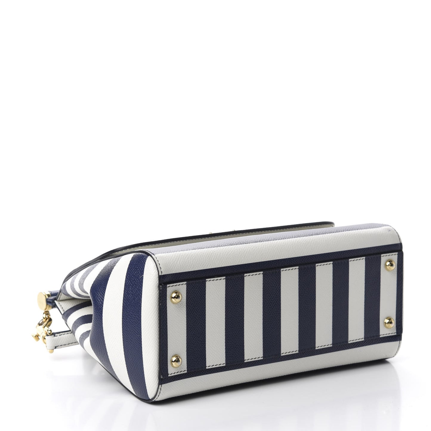 Stripe Dauphine Medium Miss Sicily Satchel Blue White