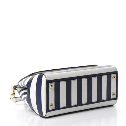 Dolce & Gabbana Stripe Dauphine Medium Miss Sicily Satchel Blue White 4 of 9
