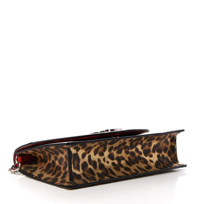 Christian Louboutin Metallic Calfskin Leopard Print Loubi54 Crossbody Clutch Gold 4 of 8