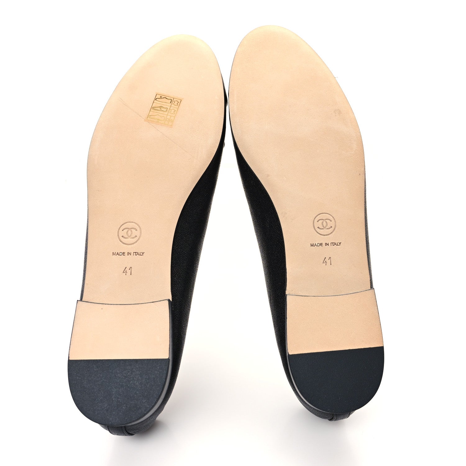 Chanel Caviar CC Cap Toe Ballerina Flats 41 Black 6 of 10