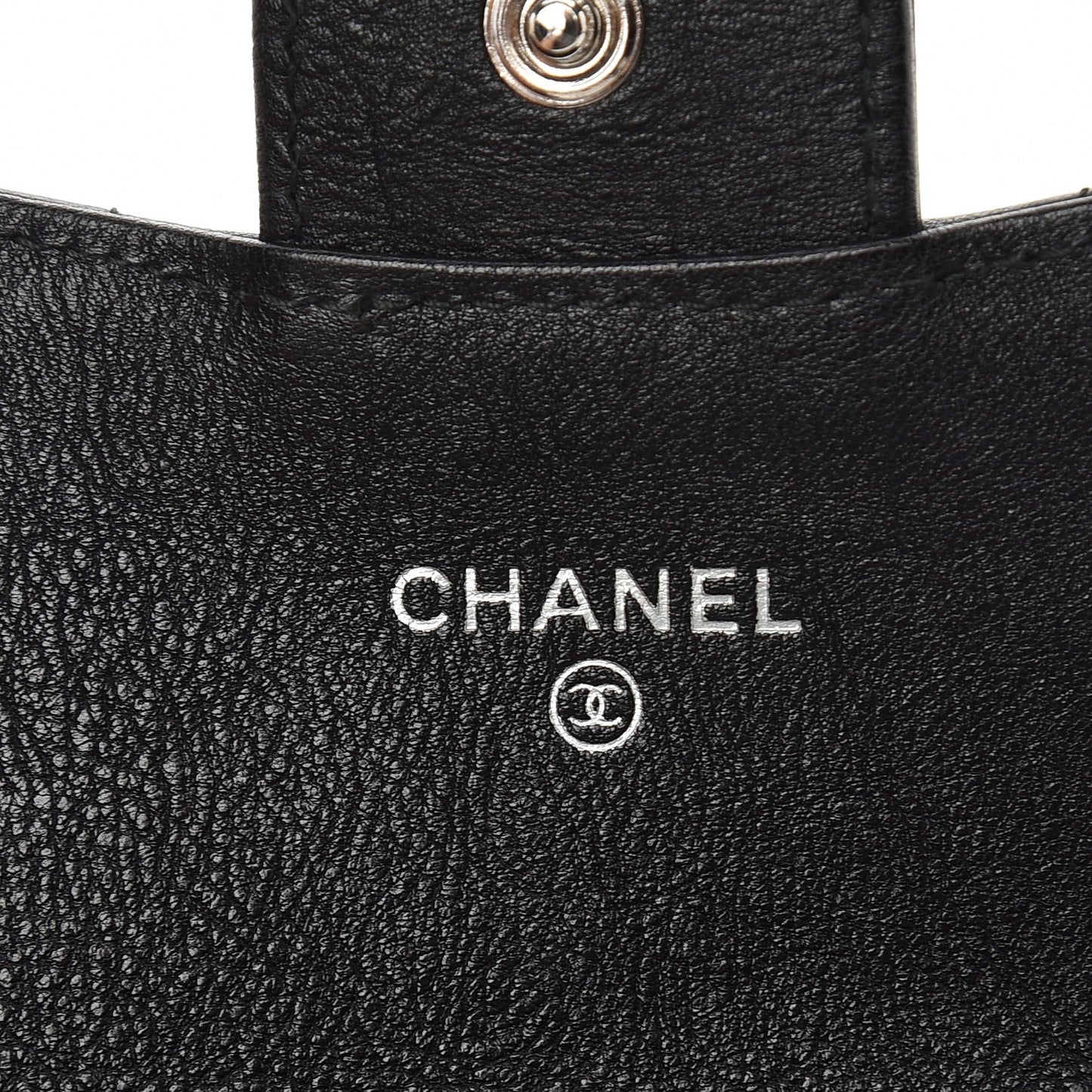Crumpled Calfskin Quilted Card Holder So Black