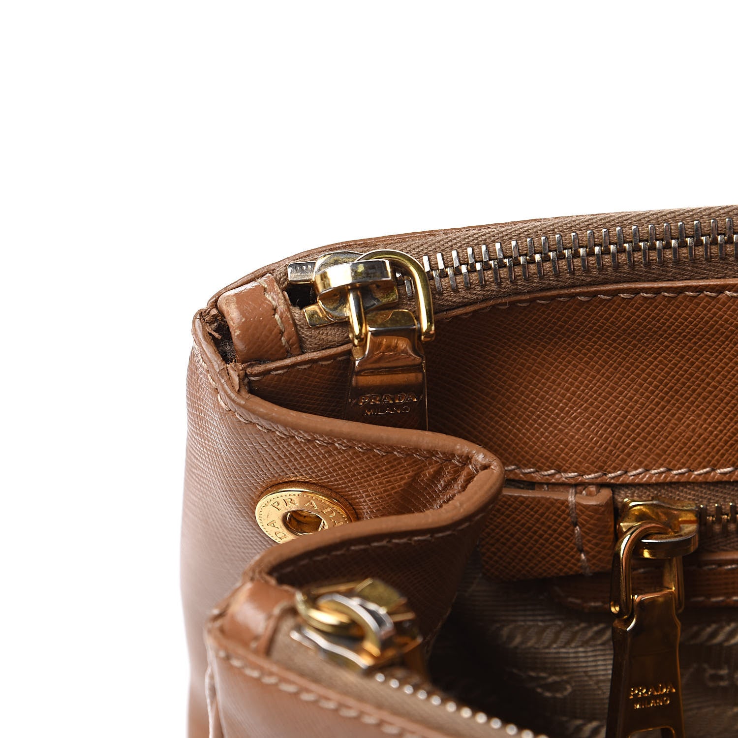 Prada Saffiano Large Galleria Double Zip Tote Caramel 22 of 22