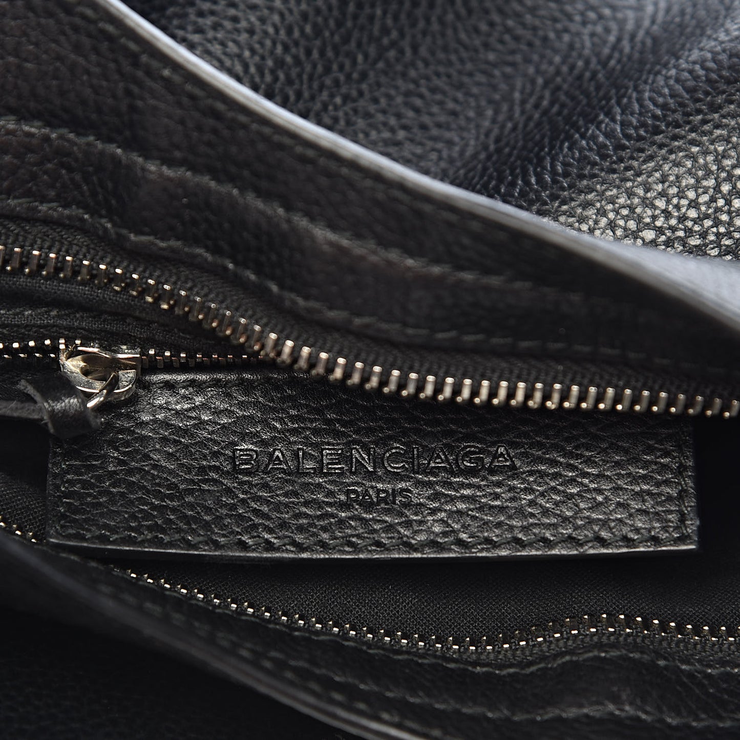 Grained Calfskin Classic Silver Hardware Mini City Black