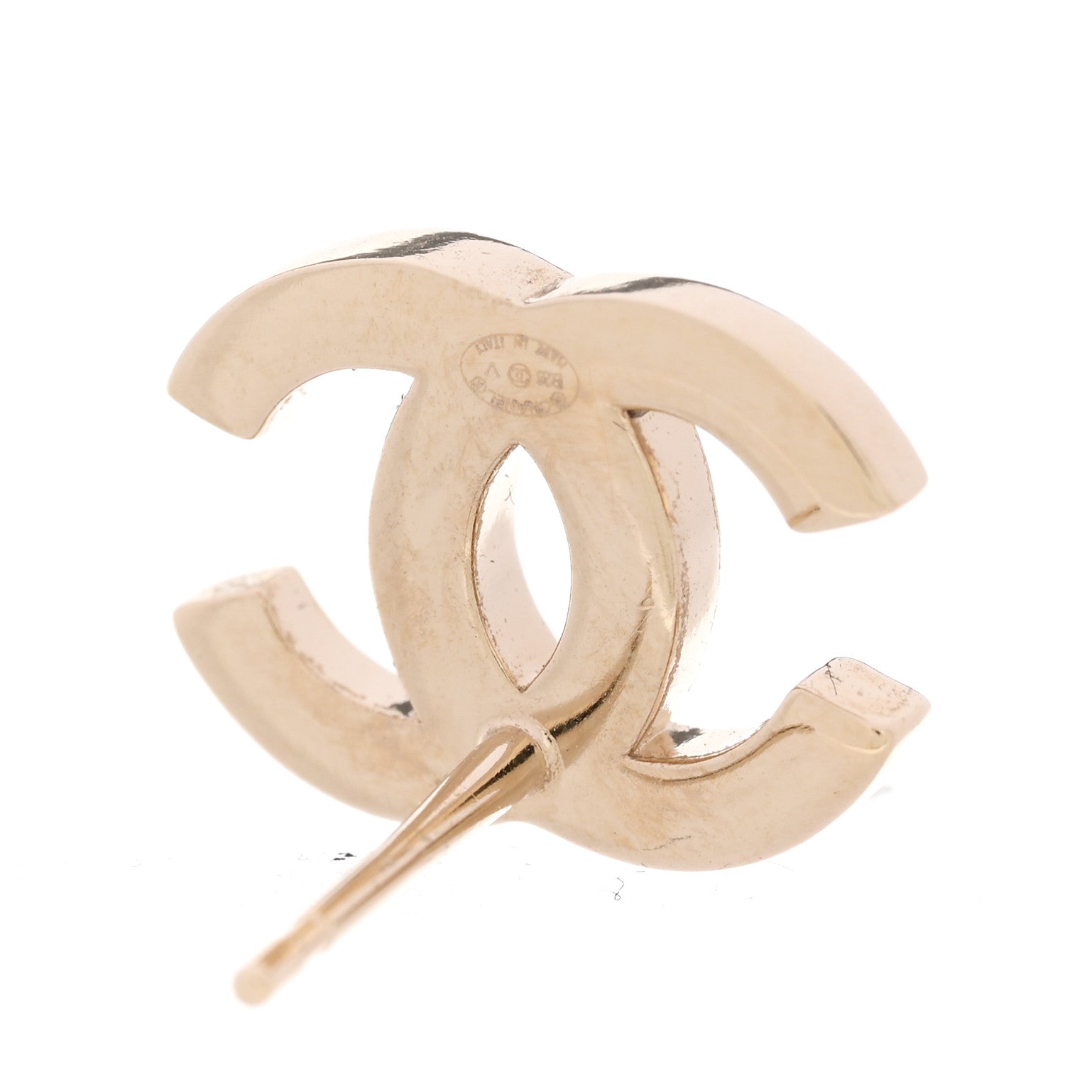Chanel Metal Crystal CC Earrings Gold 4 of 5