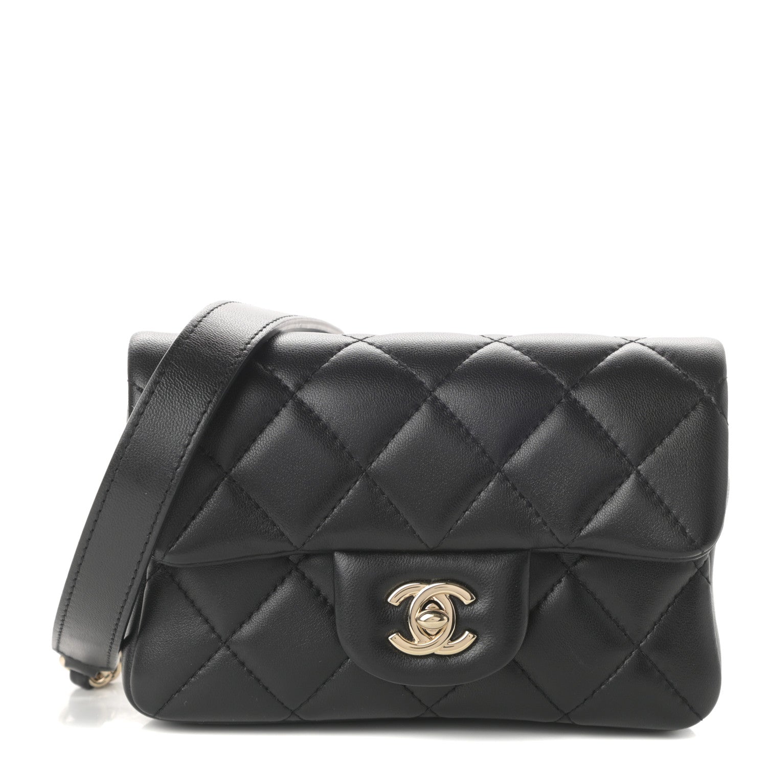 Chanel Lambskin Quilted Mini My Precious Waist Bag Black 1 of 9
