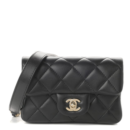 Chanel Lambskin Quilted Mini My Precious Waist Bag Black 1 of 9