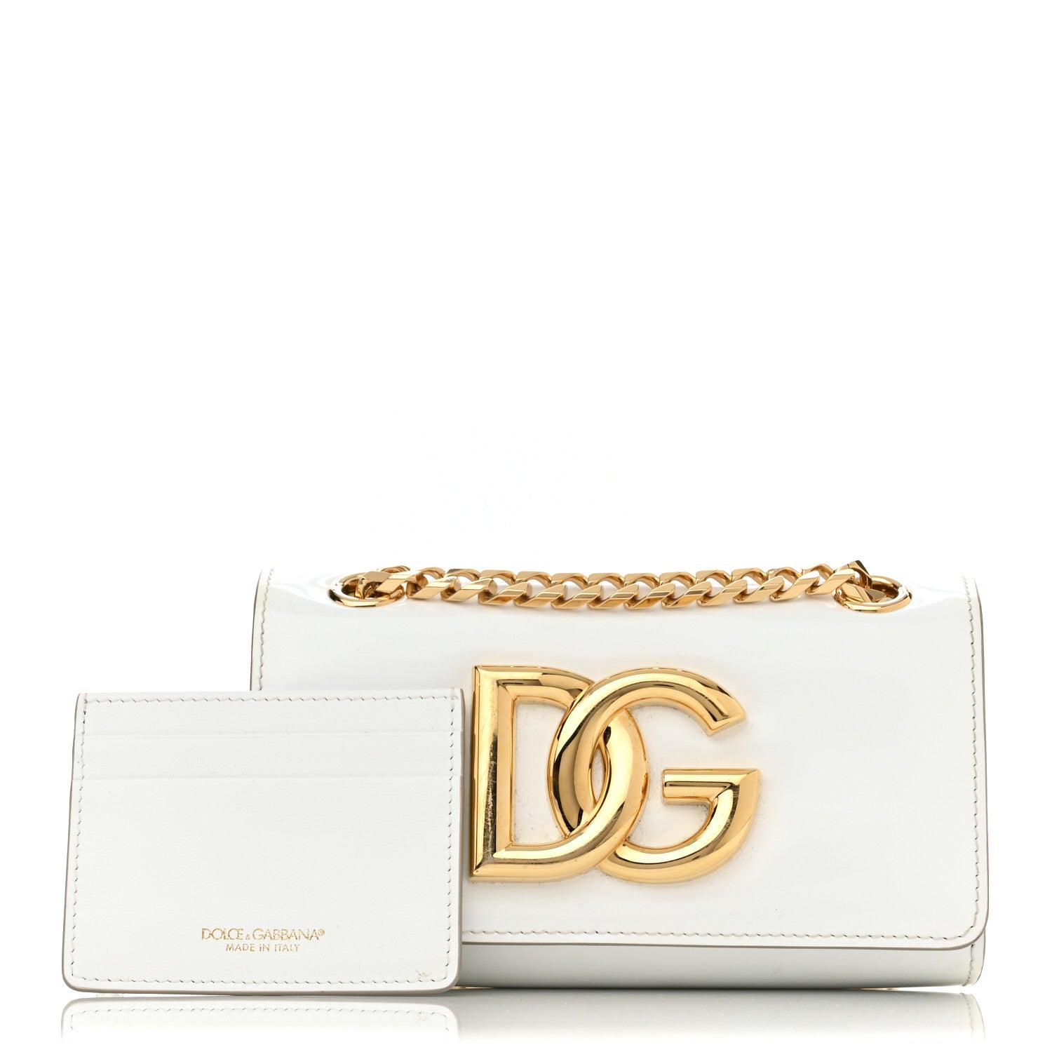 Dolce & Gabbana Patent DG Girls Phone Shoulder Bag Blanco 1 of 11