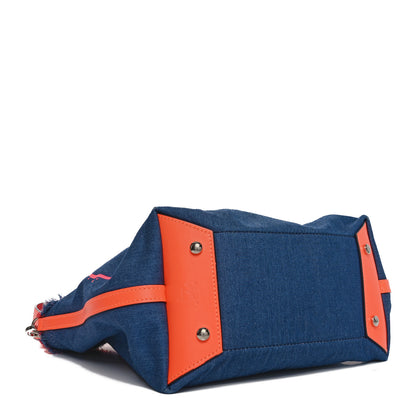 Christian Louboutin Denim Printed Mini Frangibus Tote Blue Multicolor 4 of 9