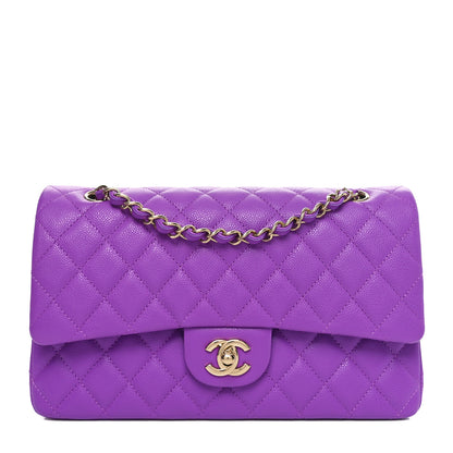Chanel Caviar Quilted Medium Double Flap Purple 1 of 11