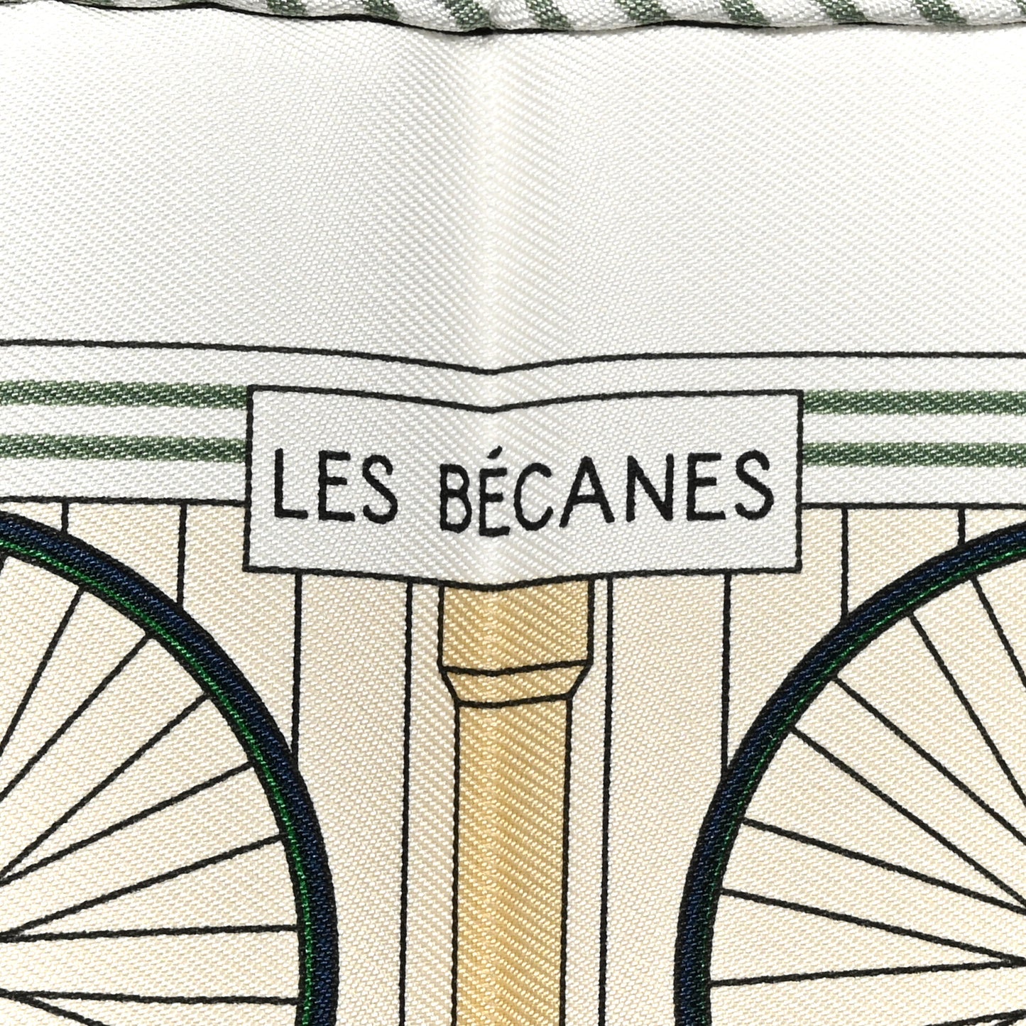 Silk Les Becanes Scarf 45 White Vert Bleu