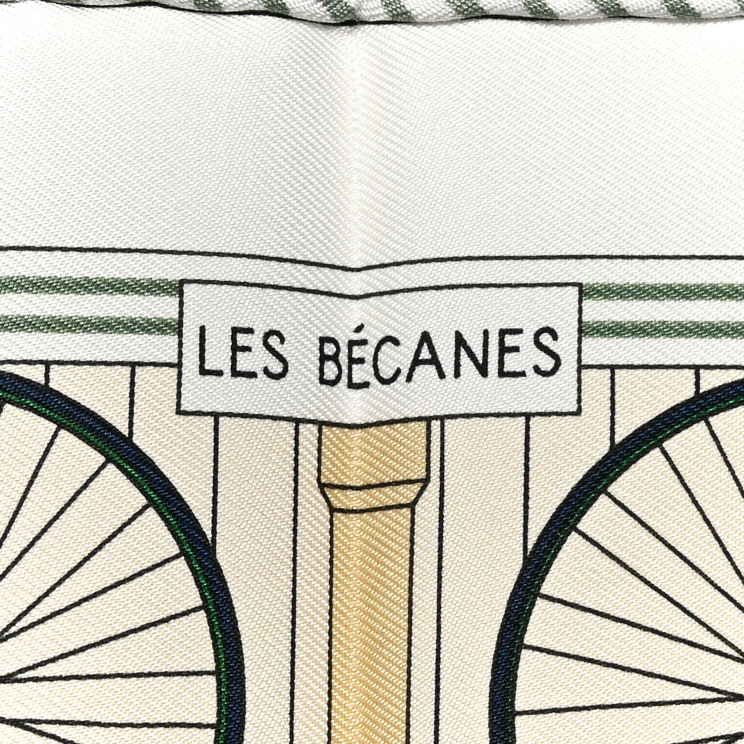 Hermes Silk Les Becanes Scarf 45 White Vert Bleu 5 of 5