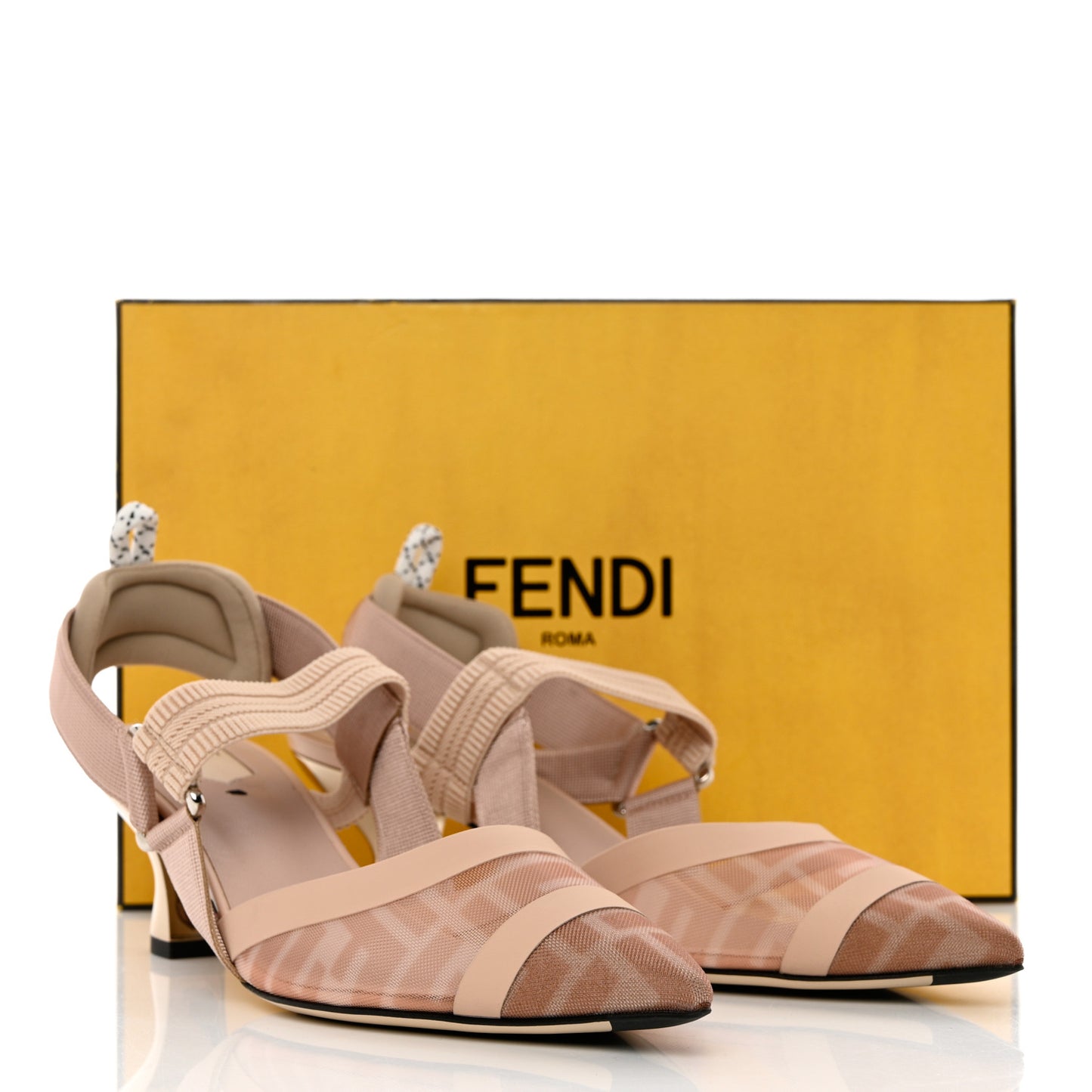 Technical Mesh FF Colibri 55mm Slingback Pumps 40 Rose Nudo