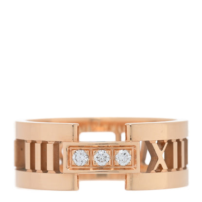 Tiffany 18K Rose Gold Diamond Atlas Open Ring 61 9.5 1 of 5