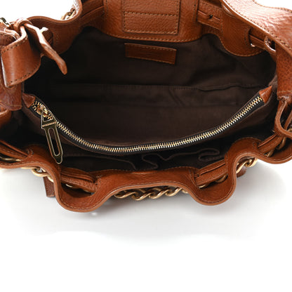 Burberry Grainy Calfskin House Check Margaret Bag Tan 4 of 4