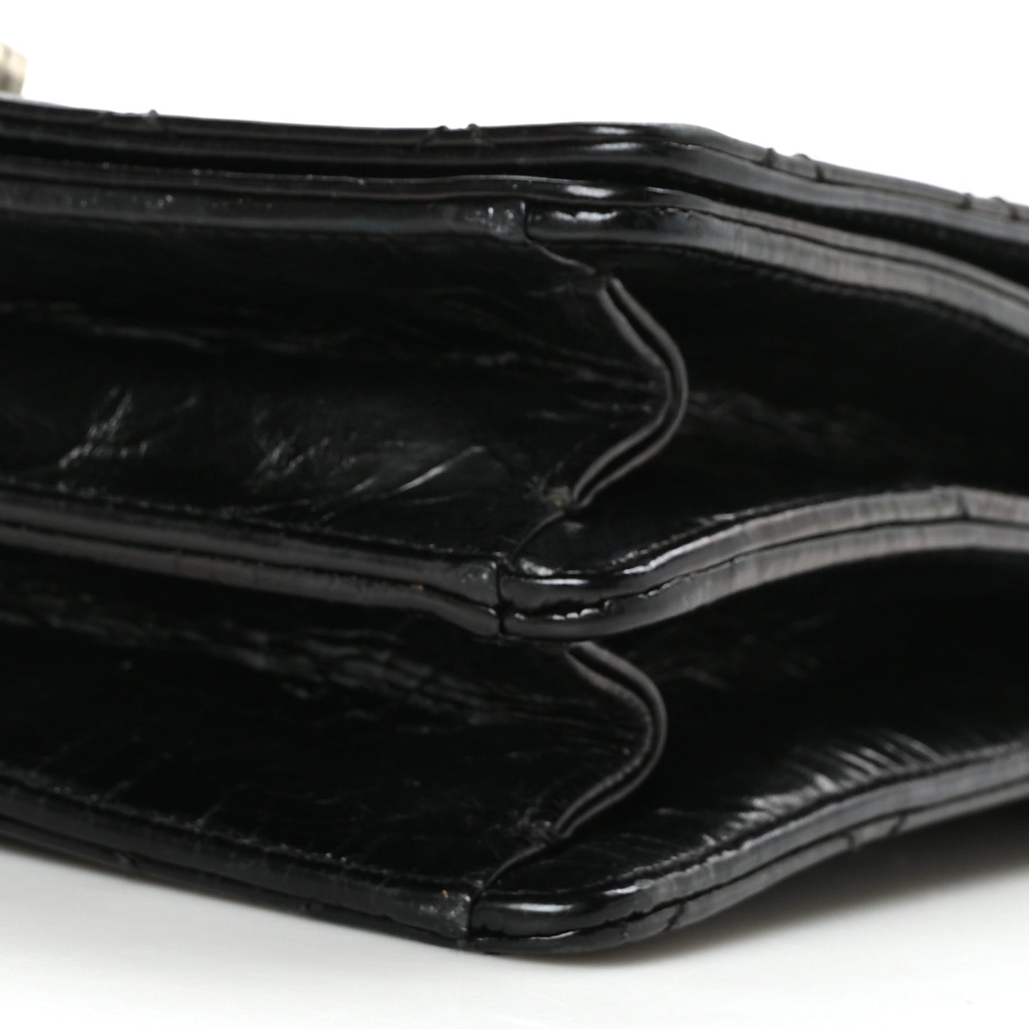 Glazed Calfskin Quilted Rita Top Handle Flap Black