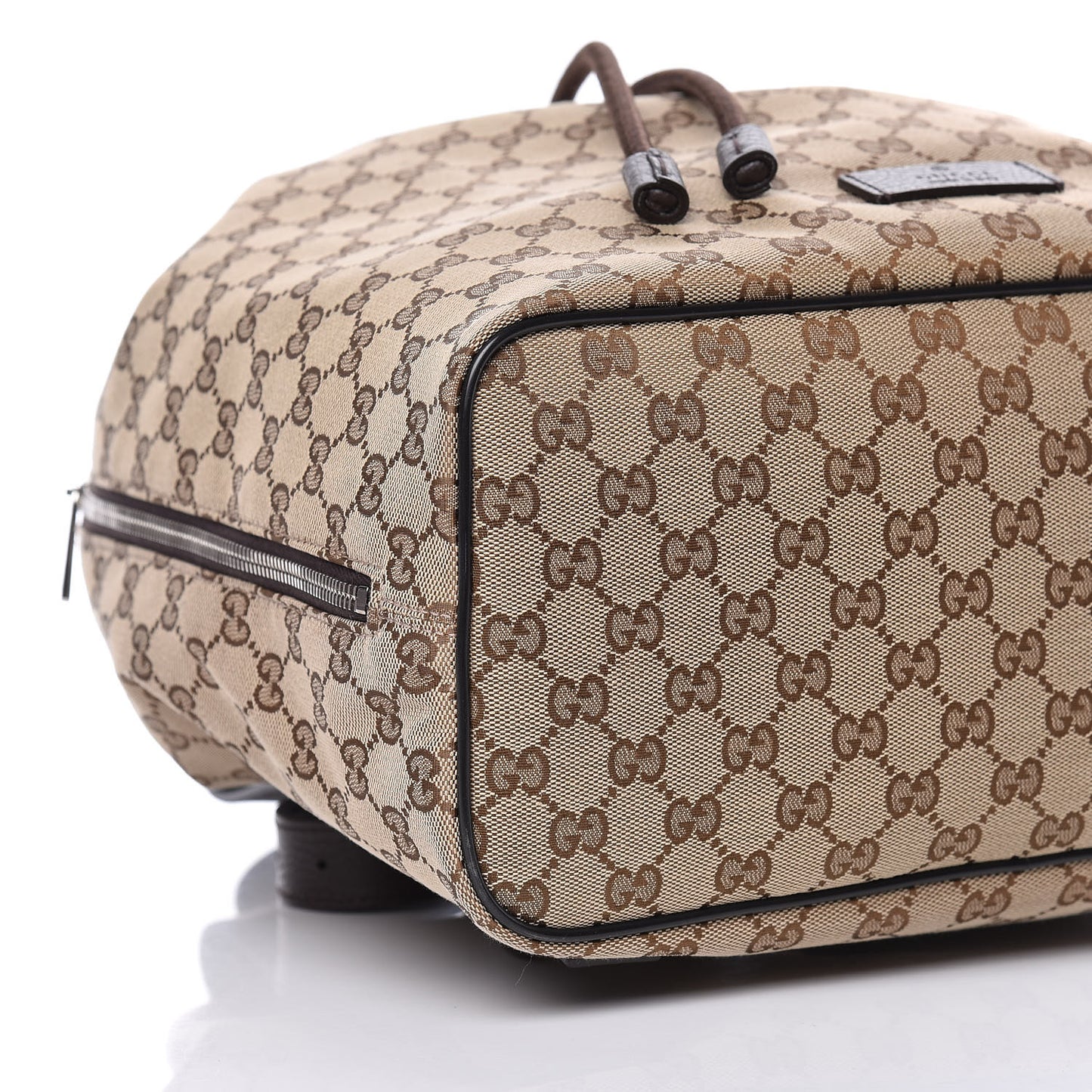 Monogram Dollar Calfskin O Drawstring Backpack Beige Ebony Testa di Moro Dark Chocolate