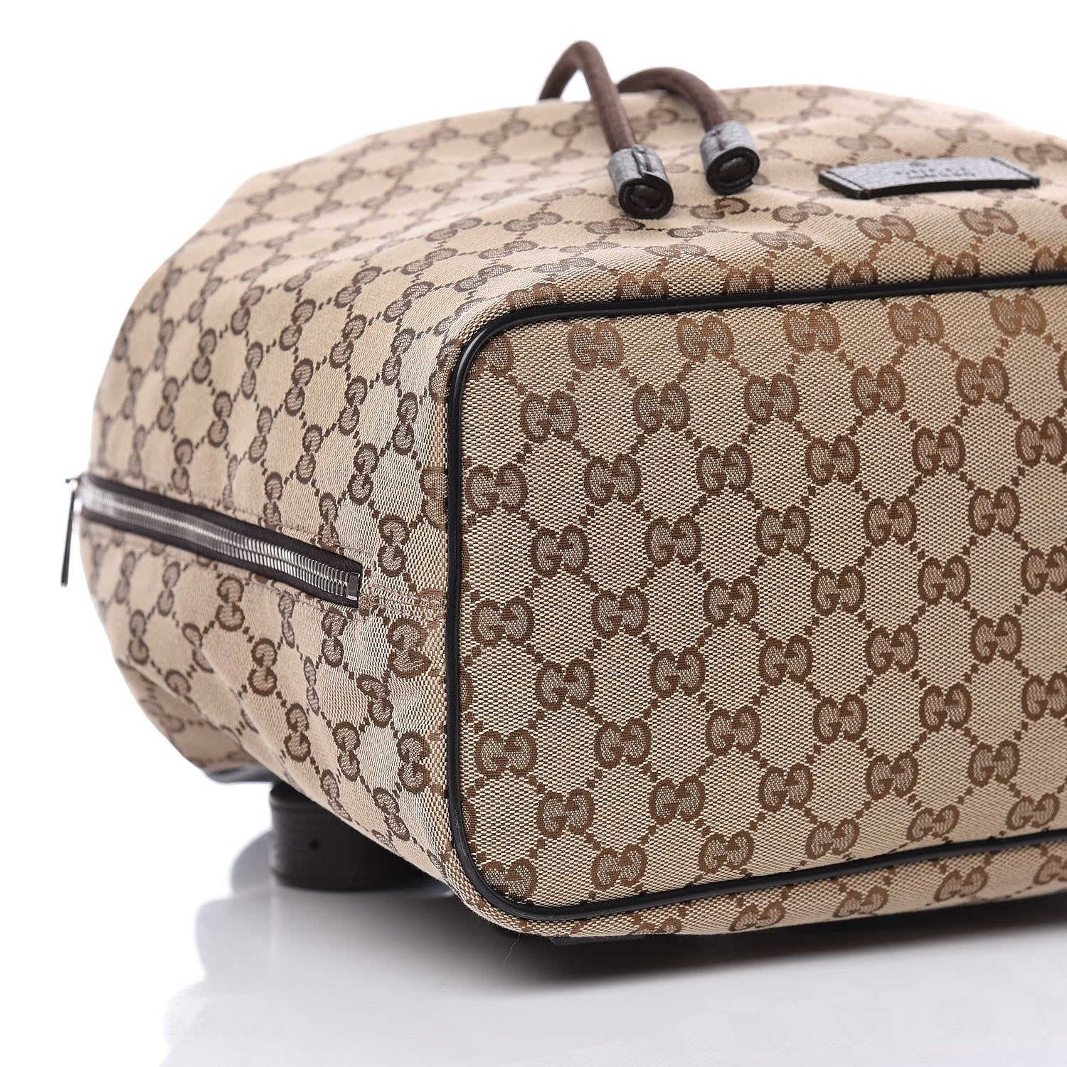 Gucci Monogram Dollar Calfskin O Drawstring Backpack Beige Ebony Testa di Moro Dark Chocolate 8 of 9
