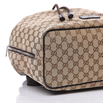 Gucci Monogram Dollar Calfskin O Drawstring Backpack Beige Ebony Testa di Moro Dark Chocolate 8 of 9