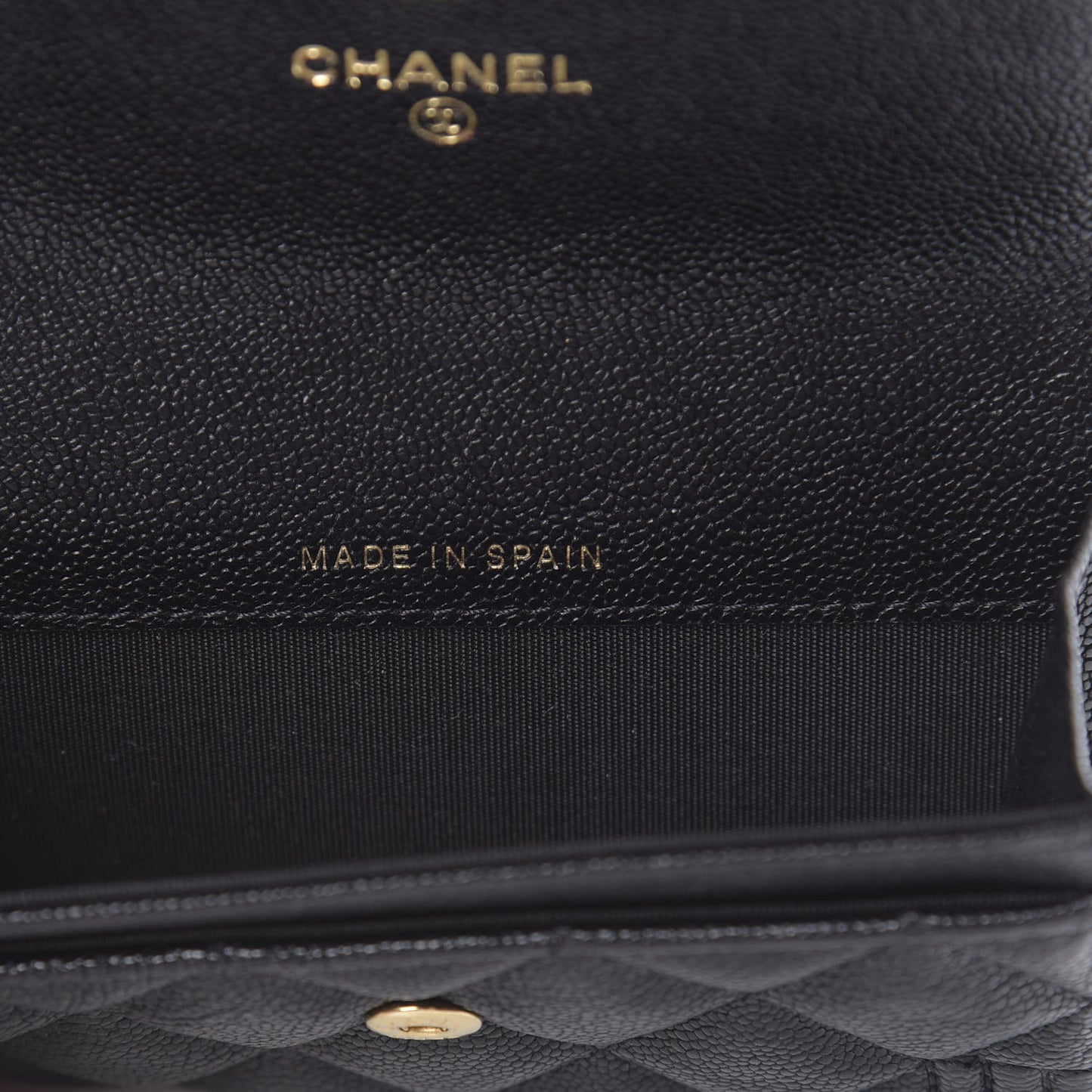 Caviar Quilted Boy Flap Card Holder Black