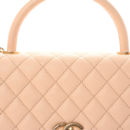 Chanel Caviar Quilted Large Coco Handle Flap Beige 8 of 10