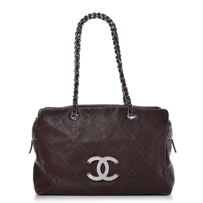 Chanel Calfskin Large Diamond Stitch Tote Brown 1 of 9