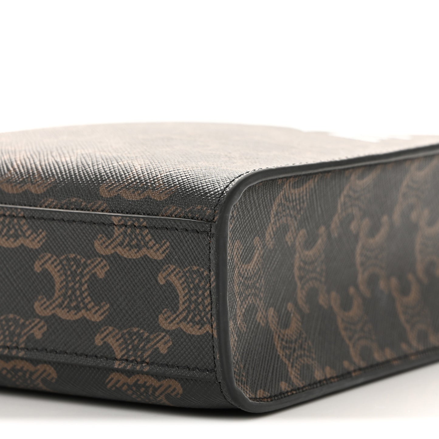 Triomphe Canvas Calfskin Mini Vertical Cabas Tan